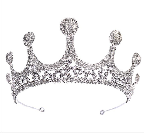 Europe and the United States 2018 new crown tiara diamond crown hoop crown bridal accessories