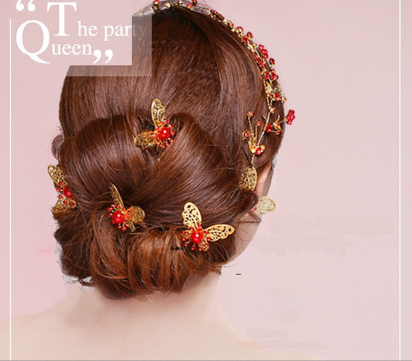 Bridal costume Chinese style wedding hair decoration