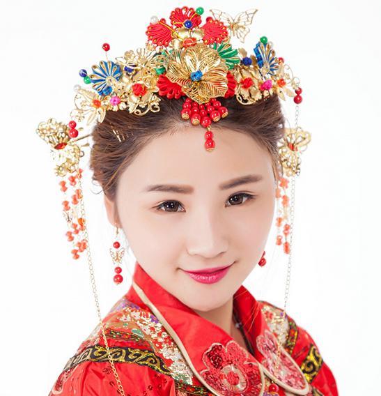 Wholesale beautiful Chinese wedding costume bridal headdress hair accessories PK0001