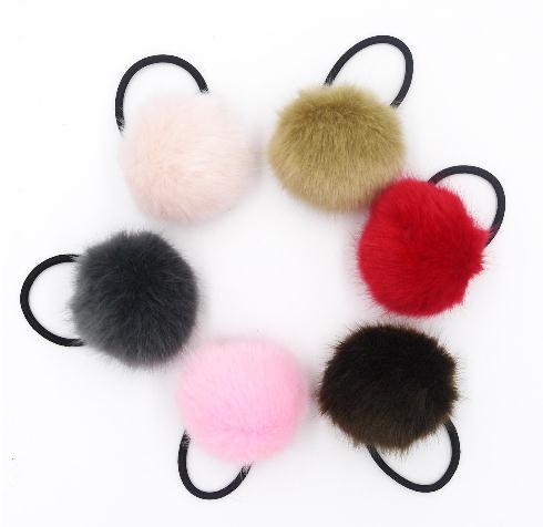 Wholesale hot sell Plush ball hair circle Imitation rabbit fur band hair circle