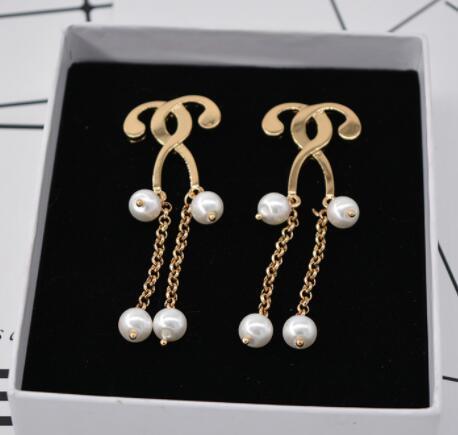 Pearsonality Double Question Mark Earrings Long Tassel Pearl Drop Dangle Eardrop Ear Studs For Women Girl Wedding Prom Jewelry Accessories