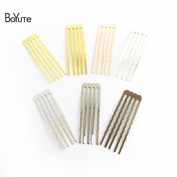 BoYuTe 20 Pieces 5/10/13 Teeth Metal Brass Hair Comb 7 Colors Plated Diy Hair Accessories