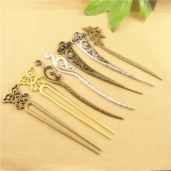 BOYUTE 10Pcs HOT Sale Vintage Hair Stick Metal Alloy Kanzashi Japanese Hair Sticks for Women Fashion Jewelry YW0006