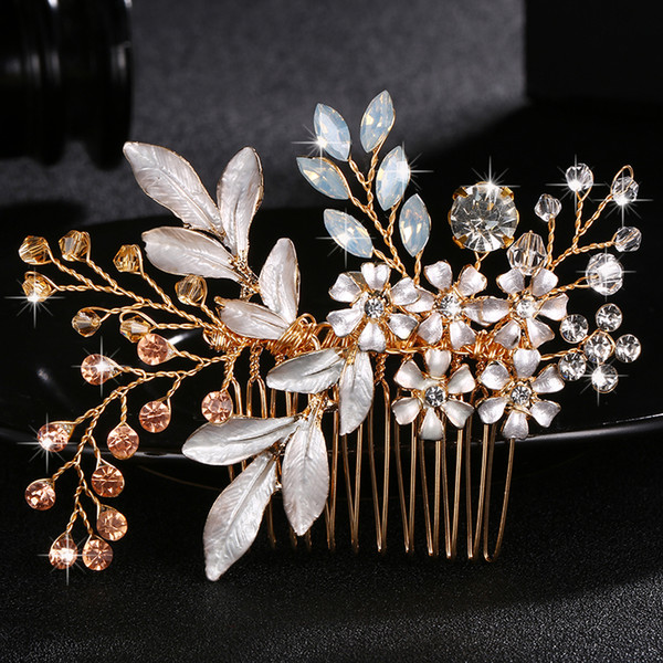 Fashion Austria Crystal Stone Hair Combs Handmade Wedding Hairpins Women Hair Jewelry Clips Colorful Bridal Accessories JCH039