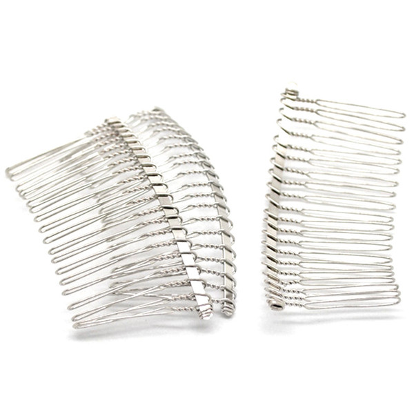 10Pcs Silver Tone Comb Shape Alloy Hair Clips Barrettes Jewelry Diy Findings 7.8cm