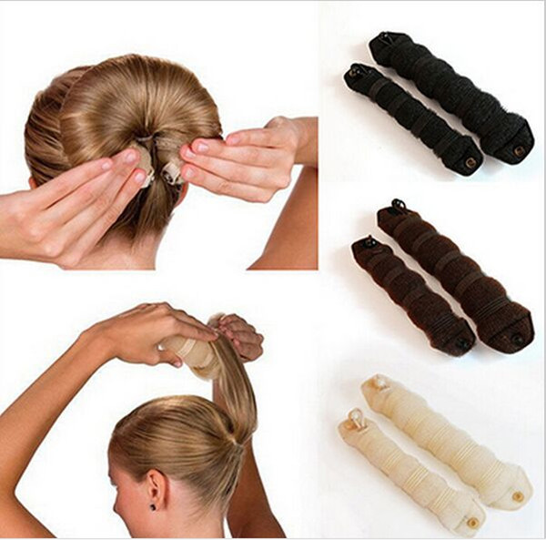 New Fashion 20pcs (10sets) Sponge Hair Styling Donut Bun Maker Magic easy using Former Ring Shaper Styler Hair Accessories Tool 3 colors