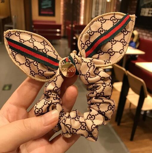 Fashion Handmade Stripe Letters Gu Hair Rope Ties Bowknot Elastic Hairband Ponytail Tail Holder Headwear Headwrap For Women Hair Jewelry