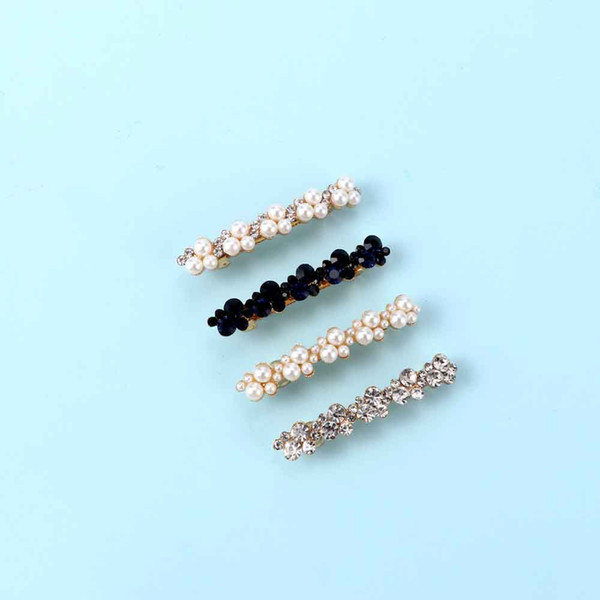 Elegant Crystal Rhinestone Pearl Hairpins Hair Clip Clamp Girls Barrettes Jewelry Korean Styling Tools Women Hair Accessories