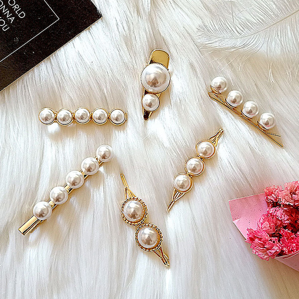 Exquisite Pearl Geometric Round Hairpins Hair Headwear Hair Clip For Women Elegant Wedding Engagement Barrettes Jewelry For Gift