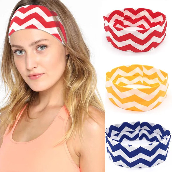 Wave Stripe Headband Sports Elastic Hairband Outdoor Gym Running Yoga Sport Headband Elastic Hair Bands