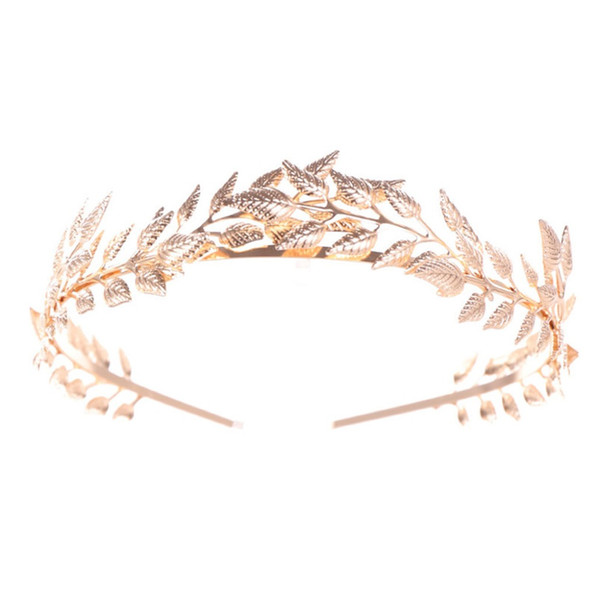 Leaf Crown Bride Headband Leaves Luxury Gold Bridal Headwear Fashion Princess Baroque Style Headdress Tiara Hair Accessories