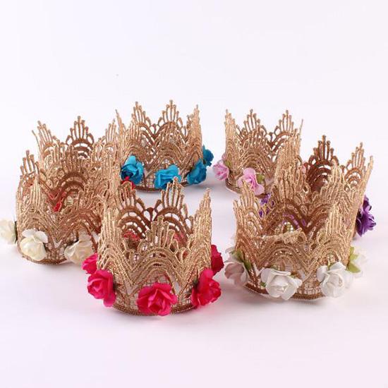 Birthday Party Princess Baby Girl Headwear Flower Rose Crown 1 Pcs Hairband