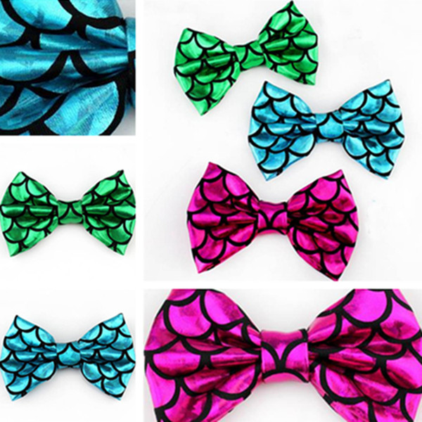 New cute and beautiful handmade baby hair accessories Mermaid bronzing bow 4 inch children's headwear material Hair Jewelry T7C5021