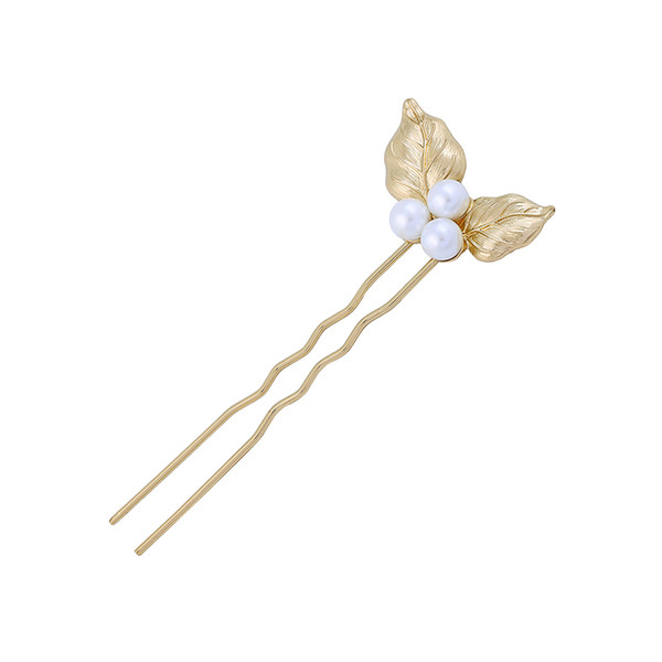 New Fashion Hairpin Classical Acrylic Pearl Leaf Hairpin For Women Best Sell Wholesale Handmade Jewelry Accessory