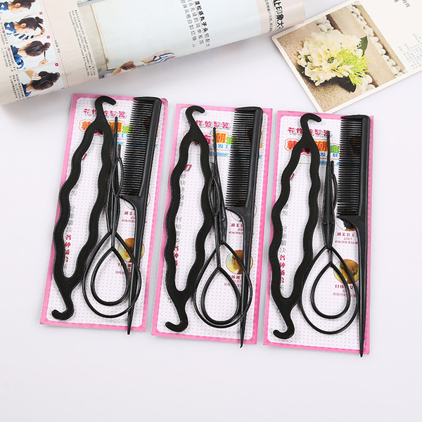 4 Pieces Set with Korean Children Hair Coiler Girls Headdress Hair Coiffure Tool Hair Ball Princess Flower Bud Head