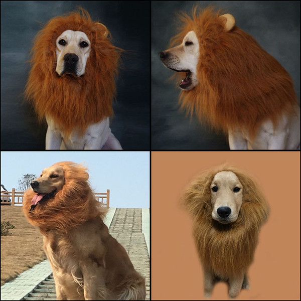 3 Color Hair Ornaments Pet Costume Cat Halloween Clothes Fancy Dress Up Lion Mane Wig for Large Dogs Hot New