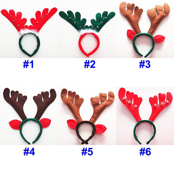 Christmas Decorations Christmas Antler Hair Bands Red Non Woven Headband Holiday Party Birthday Party Supplies TO961