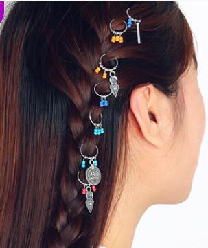 Small dirty braid hair clip hair jewelry cute africapigtails diy color pendant hair jewelry 7 pieces/set 364