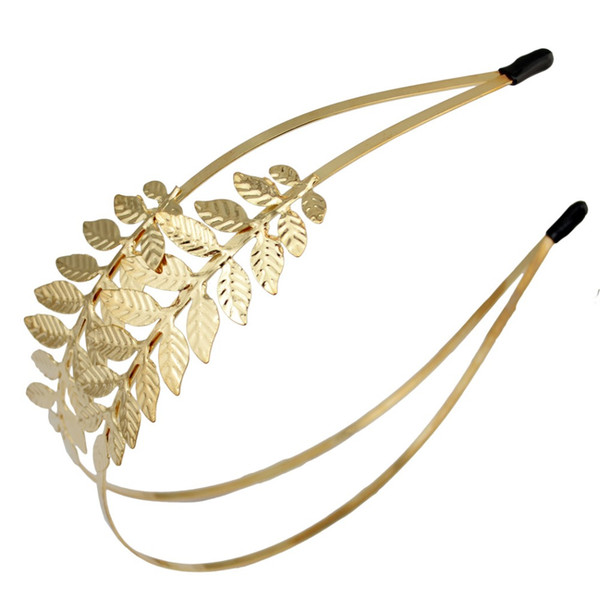 Gold Silver Metal Leaf Baroque Wedding Crown Tiara Vintage Bridal Hair Piece Accessories Women Party Prom Hairband Headpiece