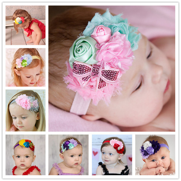 2018 Baby Grils Hair Accessories boutique Headband Children Hair Accessories Cute pearl Hairbands for kids Rose Flower Headwear Headdress