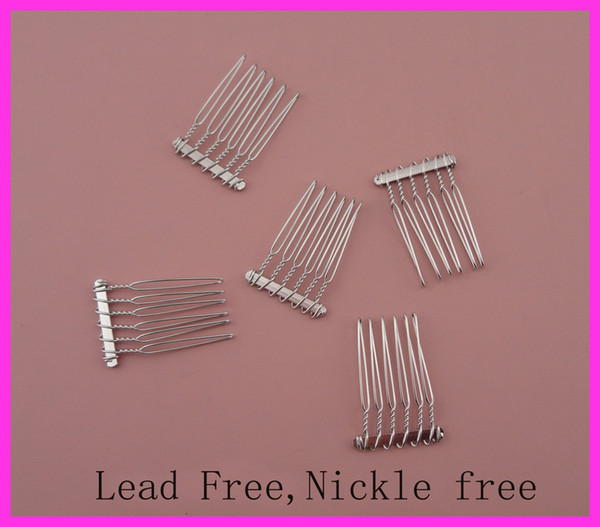 20pcs 2.5cm*3.7cm 6teeth Silver Finish Plain Metal Hair Combs at lead free and nickle free,hair accessories side combs for DIY Tiaras