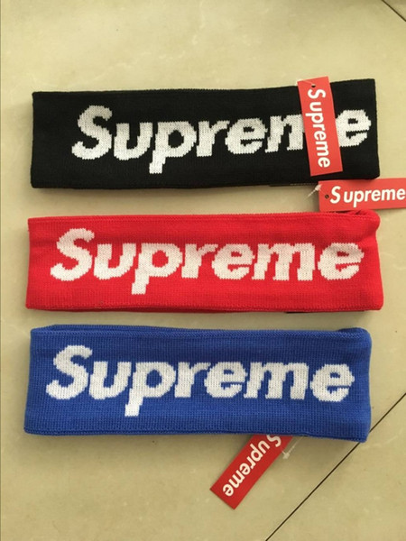 new trend luxury headband for men and women balck & red & blue sup letter headband sport Elastic hairband Popular sup headband