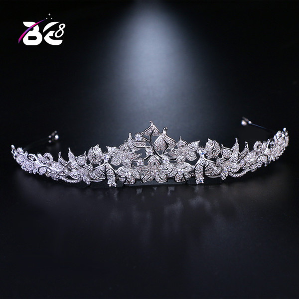 Be 8 Wedding Tiaras Bridal Hair Accessories Women AAA CZ Crown Simple Diadem Wedding Couronne De Mariage Bride Gifts H084