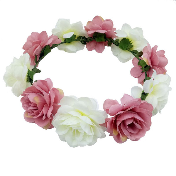 Fashion Women Wedding Hair Flower Garland Crowns Headband Floral Wreath Hair Band