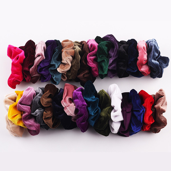 Light Color good quality elastic hair scrunchies fashionable trend factory directly sale velvet hair scrunchies hair accessories