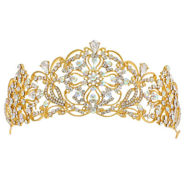 Women Elegant Luxury Crystal Tiara Crown Bridal Wedding Fashion Hair Accessories Ladies Delicate Shining Rhinestone Headpieces