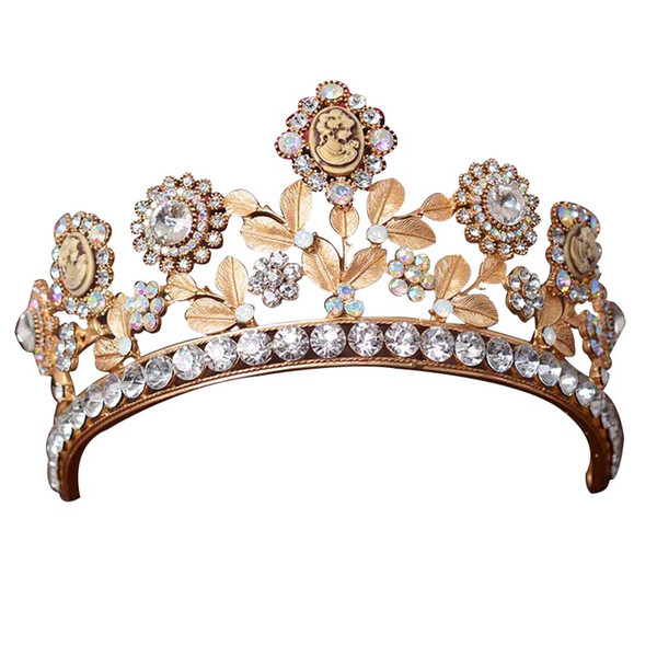 Girls Party Shining Rhinestone Princess Tiara Crown Women Gorgeous Flower Hairband Ladies Luxury Zircon Pageant Prom Headdress