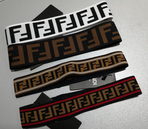 Brand FEND Women girls Head Scarf Echarpes Foulards Cachecol Best Quality Designer Elastic Headband Hair Bands for Men and Women