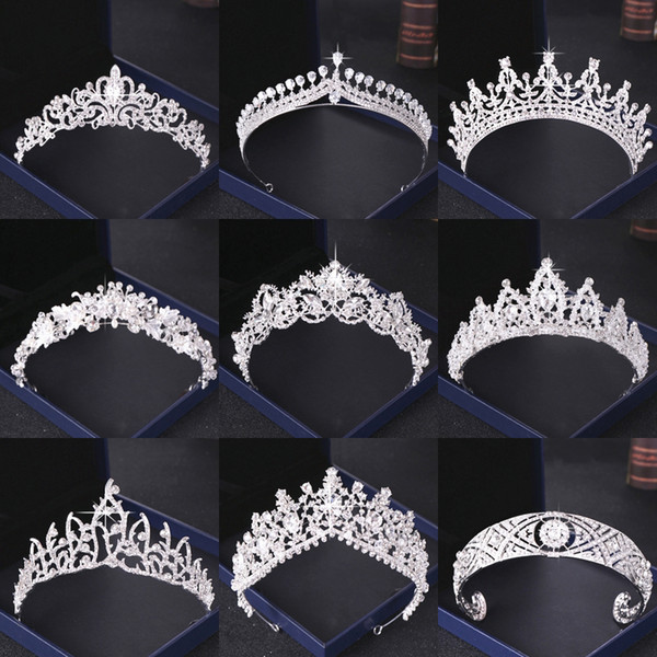 Crystal Rhinestone Wedding Crown Silver Bride Tiaras and Crown Headdress Hair Accessories For Women Wedding Bridal Headpiece