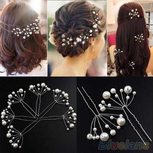 Fashion New Wedding Bridal Bridesmaid Pearls Hair Pins Clips Comb Headband 1RSS