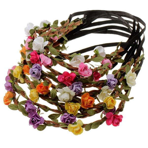 Hair Accessories jewelry Hot Sale New Fashion Women Bohemia Beach Flower Hair Bands Headband Hair Accessory Head wear for free