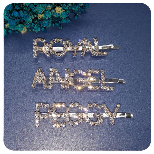 Blingbling Crystal Hair Clip Accessory British Style Word Bobby Pins Jewelry Gift Wholesale