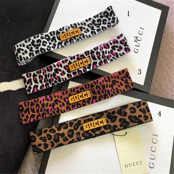 Trendy Leopard Pattern Brand Lover Hairband INS Fashion Designer Women Men Elastic Headband Couple Personality Brief Luxury Head Band