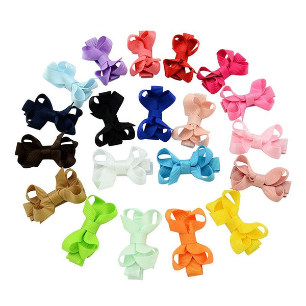 2018 high-quality children bowknot hairpin, Korean girl hair ornaments, pure color side clip jewelry wholesale DHL free shipping