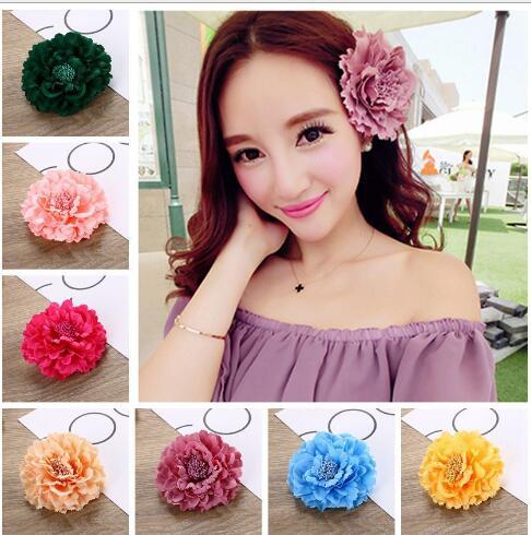 High Grade Fabric Flower Hairpin Hair Clip Peony Big Flower Brooch Multicolor Headwear Women Hair Accessories TO153