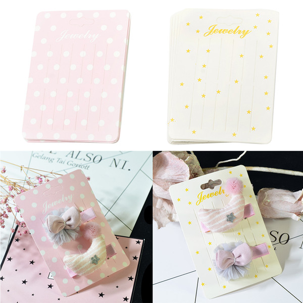 20pcs Rectangle Paper Blank Kids Women Hair Bow Hair Clip Band Barrette Accessories Jewelry Packaging Display Cards