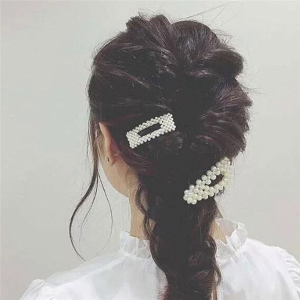 Full Pearl Girls Hair Pins 2 Styles French Cute Lovely Hair Jewelry Best Christmas Gift Fringe Clips for Ladies FJ039