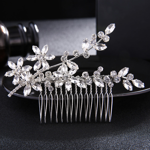 Classic Crystal Rhinestone Hair Combs Bridal Hair Clips Jewelry Wedding Hair Accessories Headpieces Women Tiaras JCH138