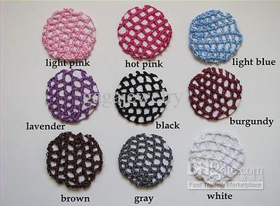 Hot Sale 50Pcs Bun Cover Snood Hair Net Ballet Dance Skating Crochet Beautiful Colors