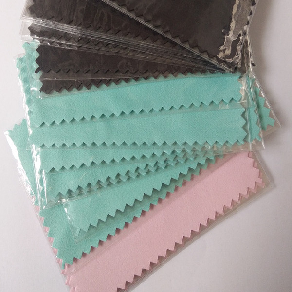 100pcs/pack Silver Polish Cloth for silver Golden Jewelry Cleaner Black Blue Pink Green colors option Best Quality E-packet free shipping