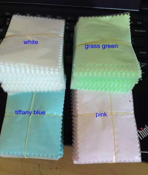 50pcs 10*7cm Silver Polish Cloth for silver Golden Jewelry Cleaner blue pink white grass green 4 colors option Best Quality