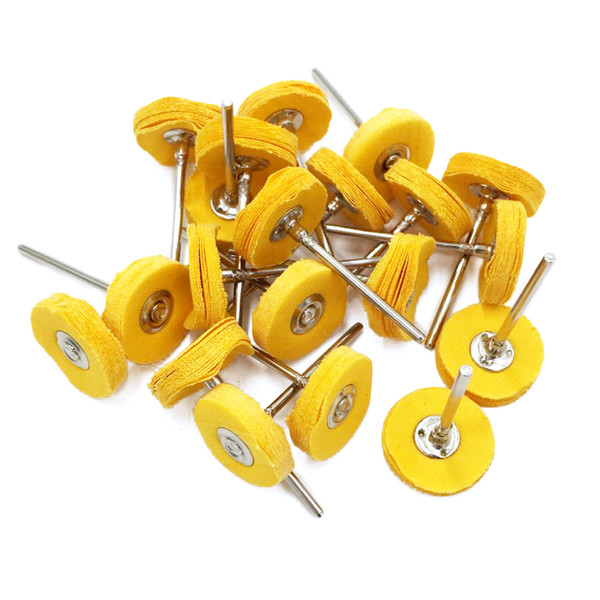 Yellow Muslin Polishing Buffing Wheel Buffs Set Fits Dremel Rotary Tools 2.35mm Shank 20 Pieces