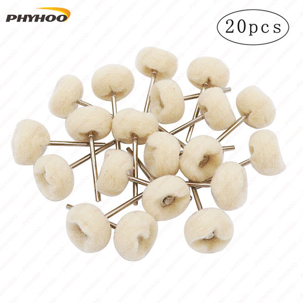 Mounted Cotton Soft Fine 3/32 Shank Polishing Buff Wheel 2.35 mm Shank for Dremel Rotary Tools Pack of 20 Pcs