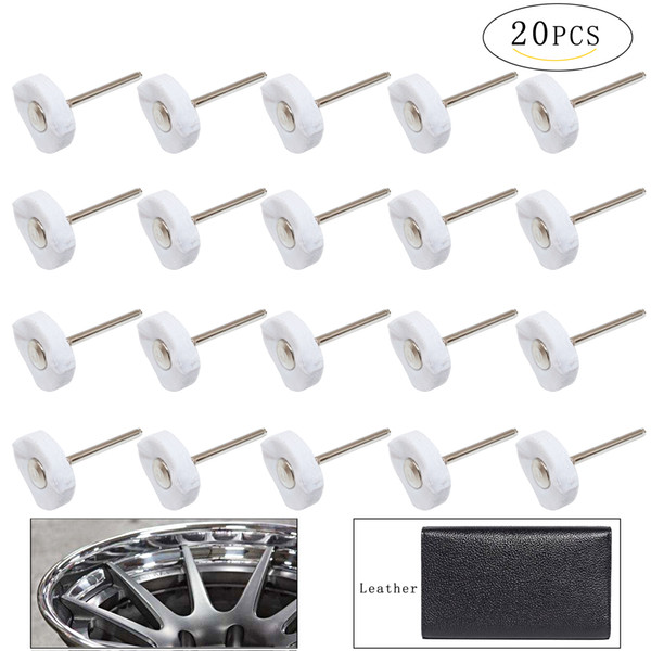 White Polishing Buffing Wheel Buffs Set Fits Dremel Rotary Tools 3mm Shank 20