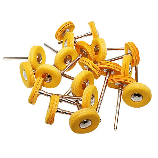 Yellow Polishing Buffing Wheel Buffs Set Fits Dremel Rotary Tools 3mm Shank 20