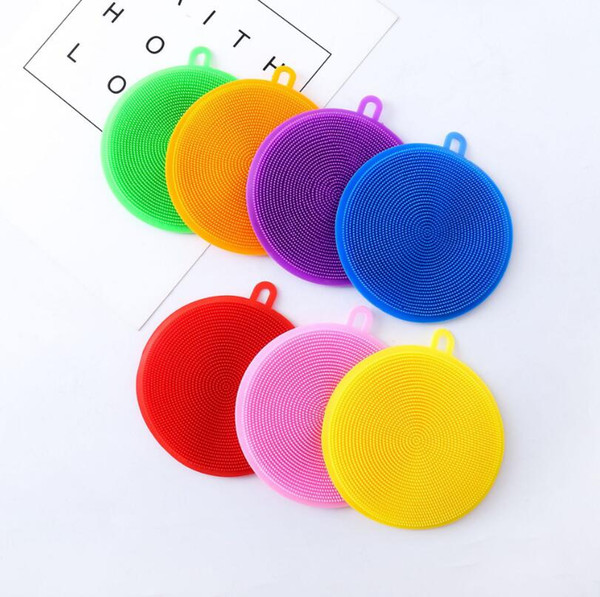 100% Silicone Kitchen Dish Cleaning Brush Pat Mat Washing Cleaner Tools Jewelry Accessory Factory Direct 7 Colors Available